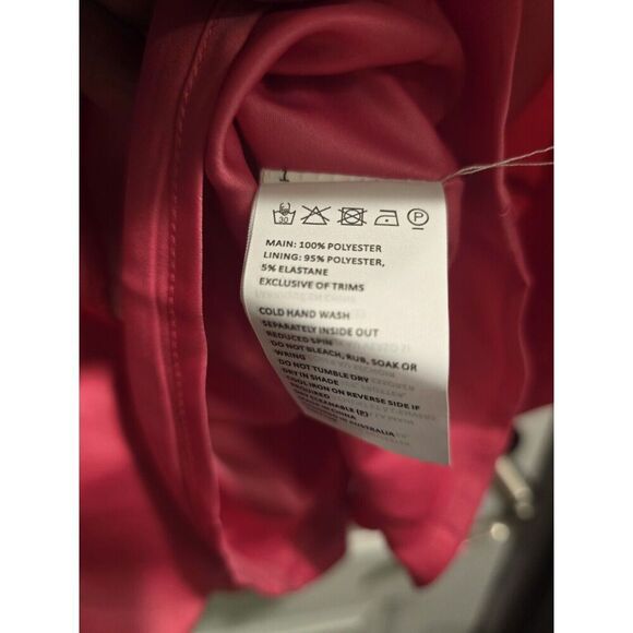 Bardot Annabelle Bow Plunge Neck Mini Dress Candy Pink Size 12 XXL MSRP $169 NWT - Picture 15 of 16